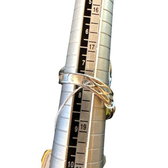 New Two Stone Baltic Amber Sterling Silver Adjustable Ring Unisex and Unique! - Picture 3 of 11